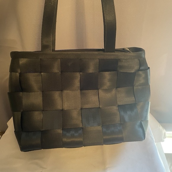 Harveys Seatbelt Bag Classic Black Woven Tote Double Handle Shoulder Bag Purse - Picture 6 of 12